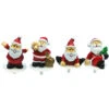 4 Stecchini Decorativi Con Babbo Natale Rosso (3 Cm) - Poliresina
