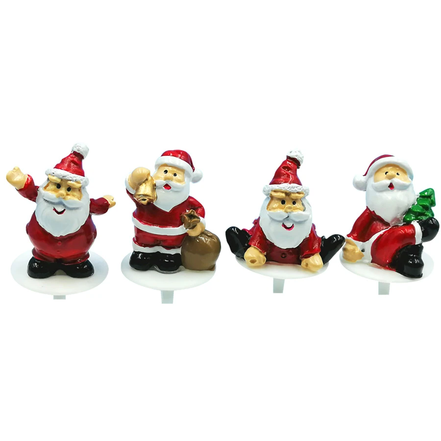 4 Stecchini Decorativi Con Babbo Natale Rosso (3 Cm) - Poliresina 1 4 Stecchini Decorativi Con Babbo Natale Rosso (3 Cm) - Poliresina