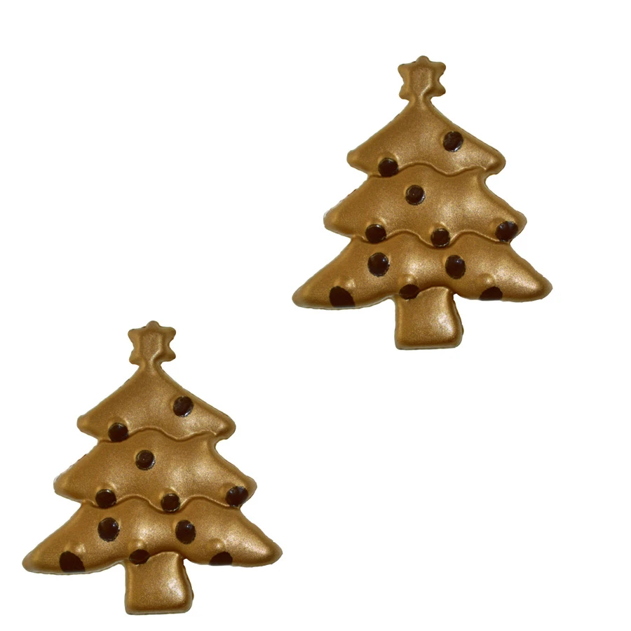 2 Alberi Di Natale Oro - Cioccolato Fondente 1 2 Alberi Di Natale Oro - Cioccolato Fondente