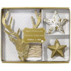 Kit Ghirlanda Cervo Natale Dorato