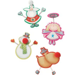 2 Etichette Regalo Natale In Rilievo (9 Cm)