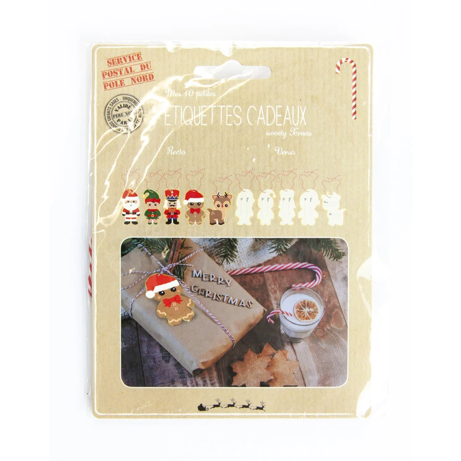10 Etichette Regalo Di Natale (8 Cm) 2 10 Etichette Regalo Di Natale (8 Cm) - immagine 2