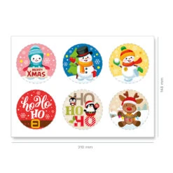 6 Mini Disco Natale - Azimo - Senza E171 -Meri-Meri Outlet 236031 SURTIDO DISCOS COMESTIBLES NAVIDAD ZERO 58CM 2