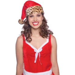 Cappello Babbo Natale Leopardato (bambino / Adulto)