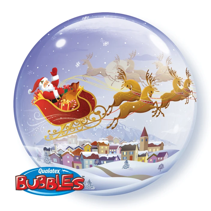 Palloncino Bubble Piatto Babbo Natale 1 Palloncino Bubble Piatto Babbo Natale