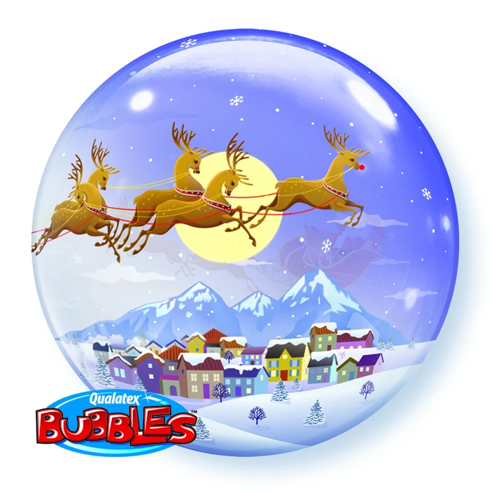 Palloncino Bubble Piatto Babbo Natale 2 Palloncino Bubble Piatto Babbo Natale - immagine 2