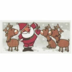 2 Decorazioni Rettangolari Babbo Natale 2D