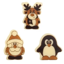 3 Fugurine Di Natale - Cioccolato Bianco