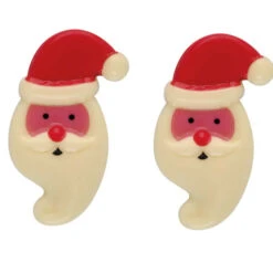 2 Silhouette Faccia Babbo Natale (5, 5 Cm) - Cioccolato Bianco