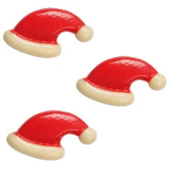 3 Cappellini Di Natale (3 Cm) - Cioccolato Bianco