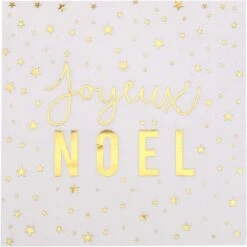 20 Tovaglioli Buon Natale - Bianco E Oro