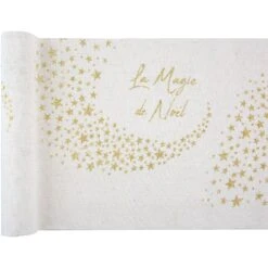 Runner Da Tavolo - Magia Di Natale Bianco E Oro