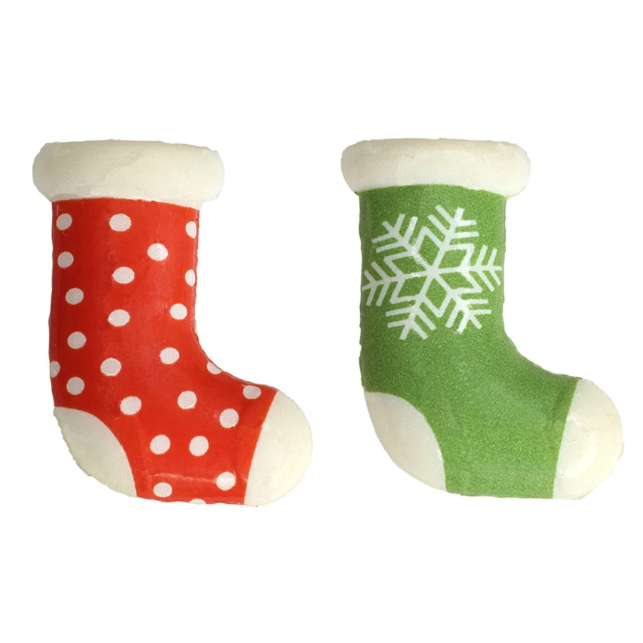 2 Stivali Di Natale Rosso / Verde - Cioccolato Bianco 1 2 Stivali Di Natale Rosso / Verde - Cioccolato Bianco