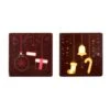 2 Estremità Piccolo Tronchetto Quadrato Decoro Natale - Cioccolato