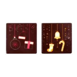 2 Estremità Piccolo Tronchetto Quadrato Decoro Natale - Cioccolato