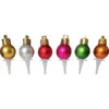 5 Stecchini Decorativi Con Palle Di Natale (2, 5 Cm) - Plastica
