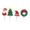 4 Stecchini Decorativi Di Natale (3, 5 Cm) - Plastica