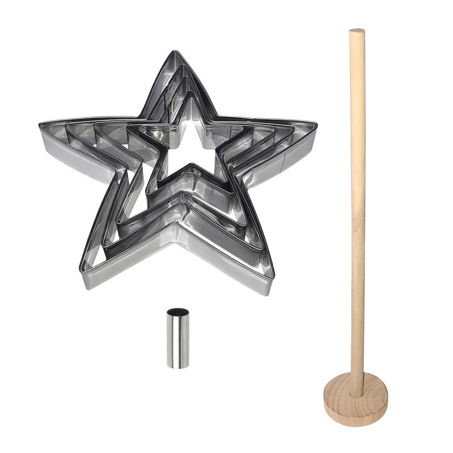 Set Dolce A Forma D'Albero Di Natale Fatto Di Stelle 3 Set Dolce A Forma D'Albero Di Natale Fatto Di Stelle - immagine 3