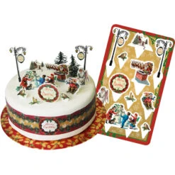 11 Decorazioni Per Torte Villaggio Di Natale Retrò