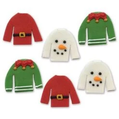 6 Decorazioni Di Zucchero - Maglioni Di Natale