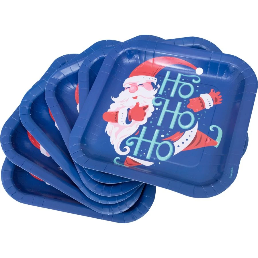 6 Piatti Babbo Natale HOHOHO 2 6 Piatti Babbo Natale HOHOHO - immagine 2