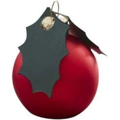 Ginger Ray 6 Segnaposto Di Natale - Pallina Rossa E Foglie Di Agrifoglio