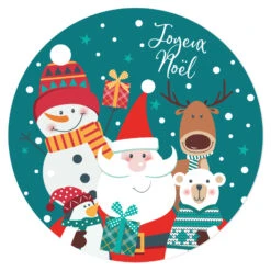 Disco Di Zucchero Babbo Natale Verde (19 Cm)