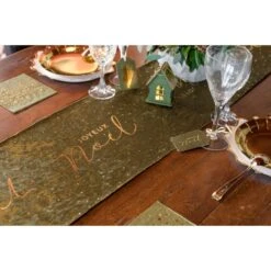 Runner Di Natale - Velluto Verdone -Meri-Meri Outlet kaki 03