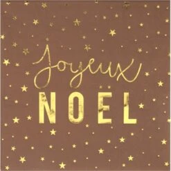 20 Tovaglioli Buon Natale - Beige E Oro