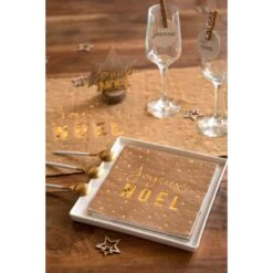 20 Tovaglioli Buon Natale - Beige E Oro -Meri-Meri Outlet kraft 03