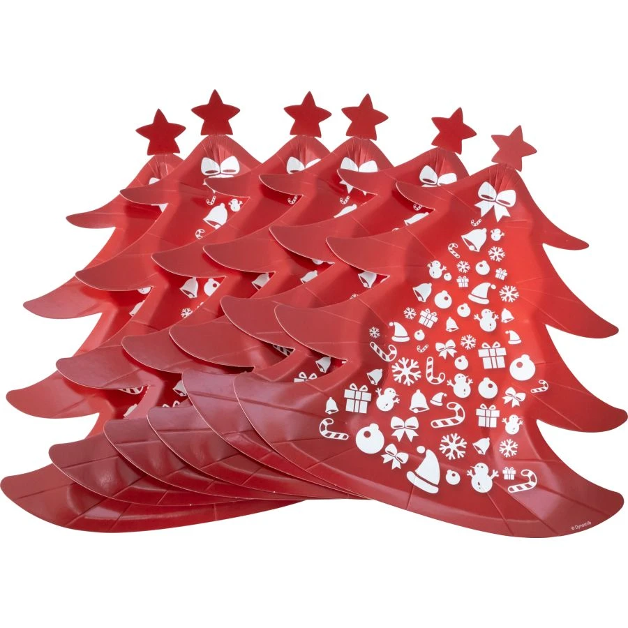 6 Piatti Rossi - Albero Di Natale 2 6 Piatti Rossi - Albero Di Natale - immagine 2