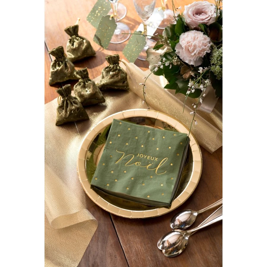 20 Tovaglioli Di Natale Verde 2 20 Tovaglioli Di Natale Verde - immagine 2