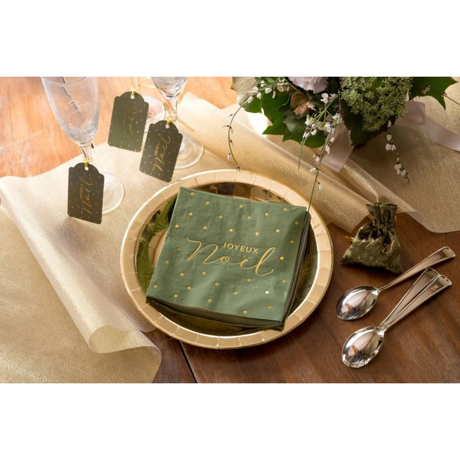 20 Tovaglioli Di Natale Verde 3 20 Tovaglioli Di Natale Verde - immagine 3